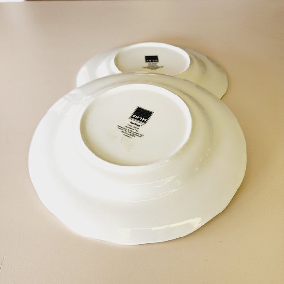 222 Fifth Fleur Rouge Dinner Plates 11” set of 2 Summer Botanical Lutece series - Picture 9 of 10